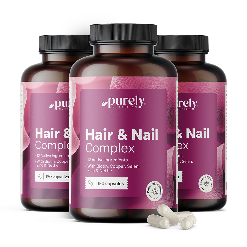 3x Hair & Nail Complex – vitamine e minerali per capelli e unghie, totale 540 capsule