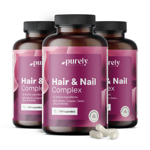 3x Hair & Nail Complex – vitamine e minerali per capelli e unghie, totale 540 capsule