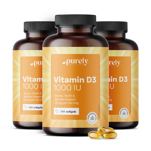 3x Vitamina D3 1000 U.I., totale 540 capsule molli